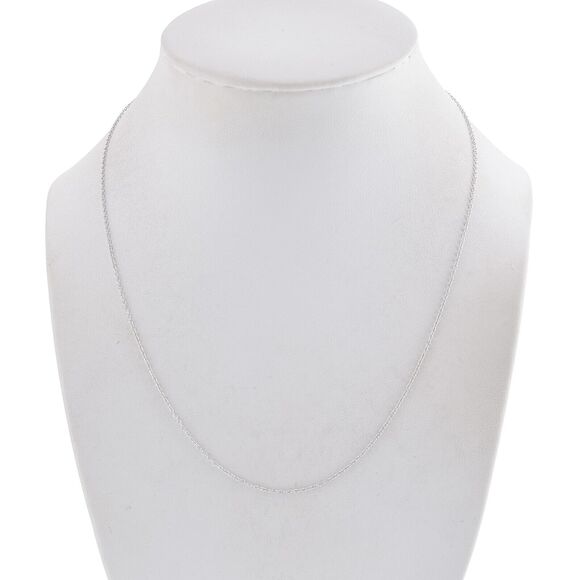 Vintage Italian SU Sterling Silver 925 1.1mm Chain Link Necklace 18" - Picture 1 of 3